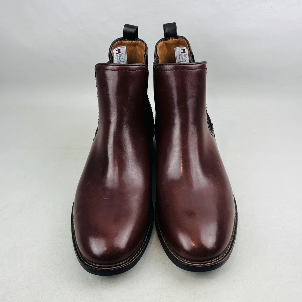 Tommy Hilfiger Vitus Chelsea Boot Mens 11 Brown Pull On Ankle Boots TMVITUS2